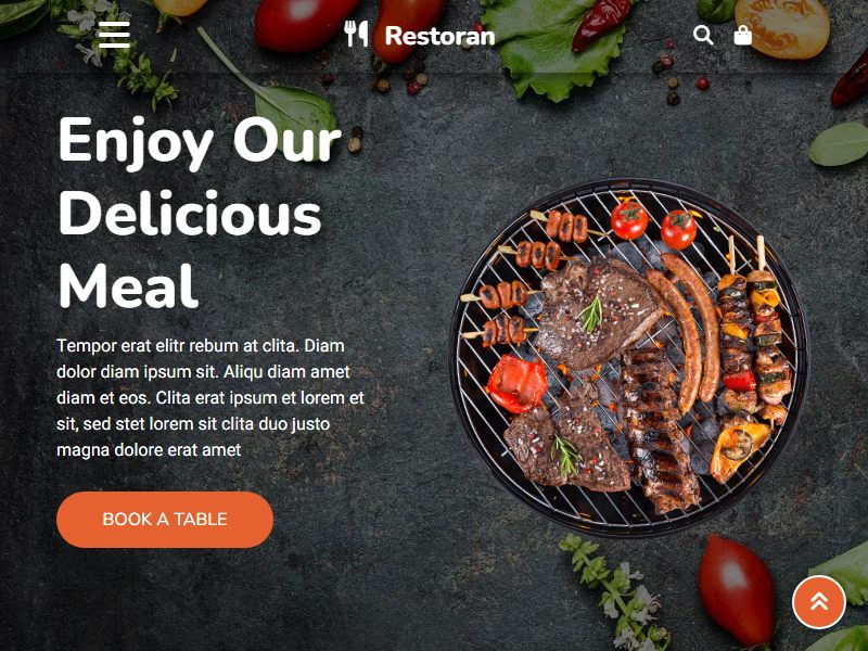 Screenshot of the Restoran restaurant demo website